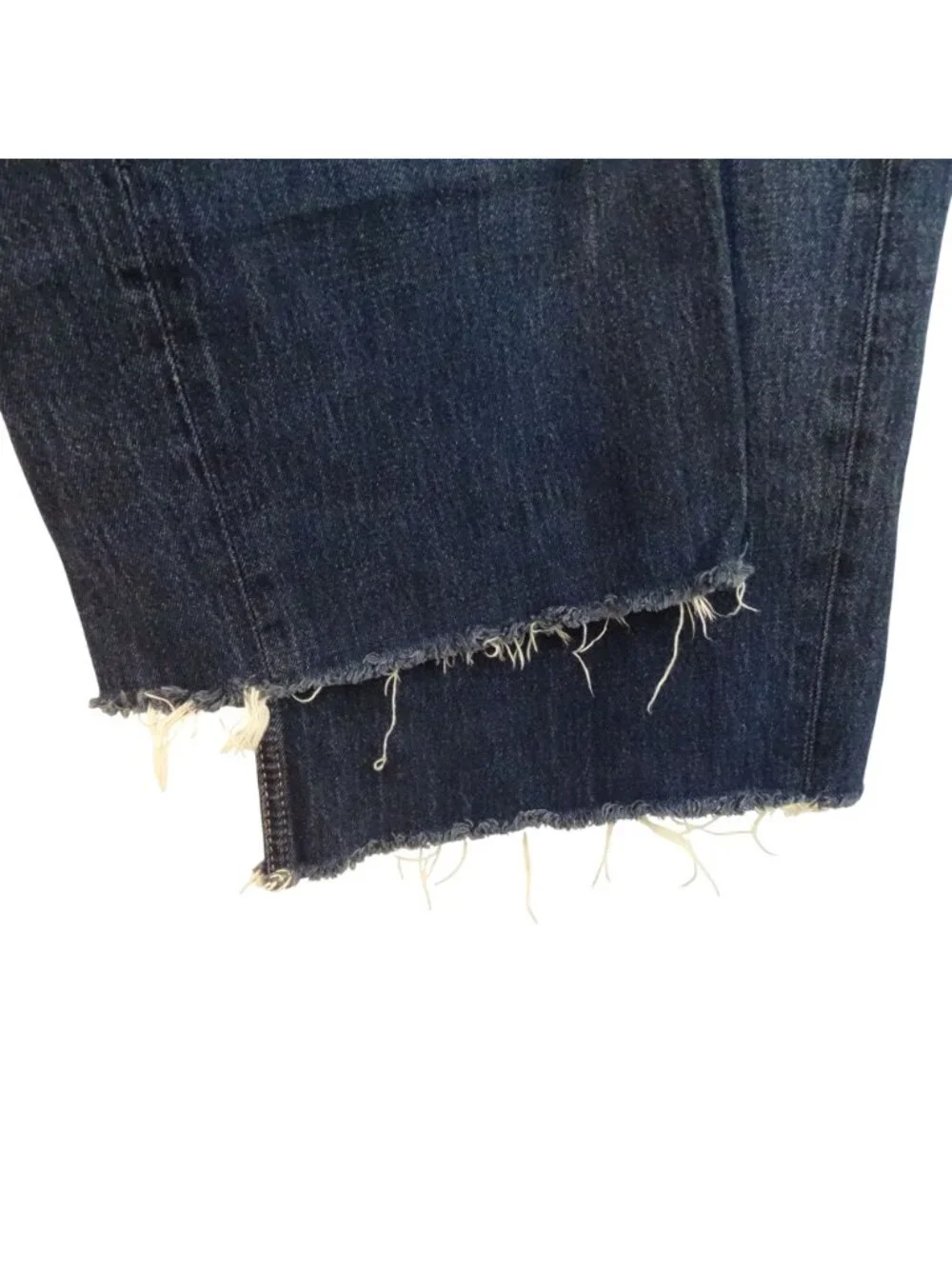 Zara Wide Leg Raw Hem Jeans Denim Blue Size 2 High Waist Boho Retro Streetwear - Picture 3 of 11